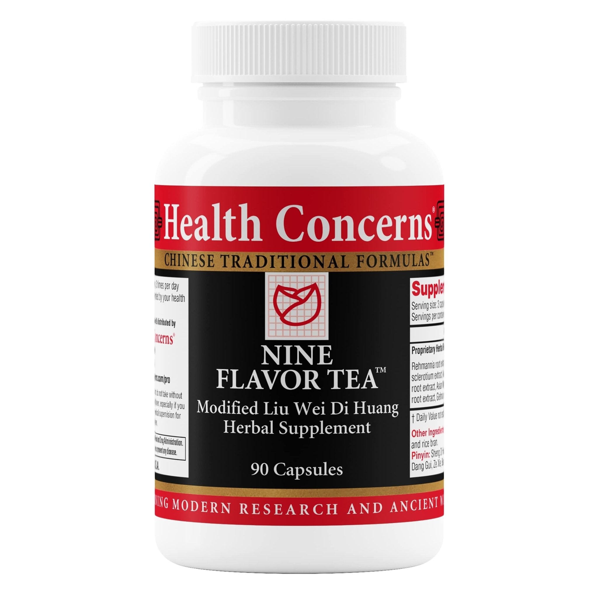Health Concerns Nine Flavor Tea – Immune Support, Kidney Support & Lymphatic Health – Chinese Herbal Supplement for Oral Health, Night Sweats, Blurred Vision – 90 Capsules - TrustMedUSA