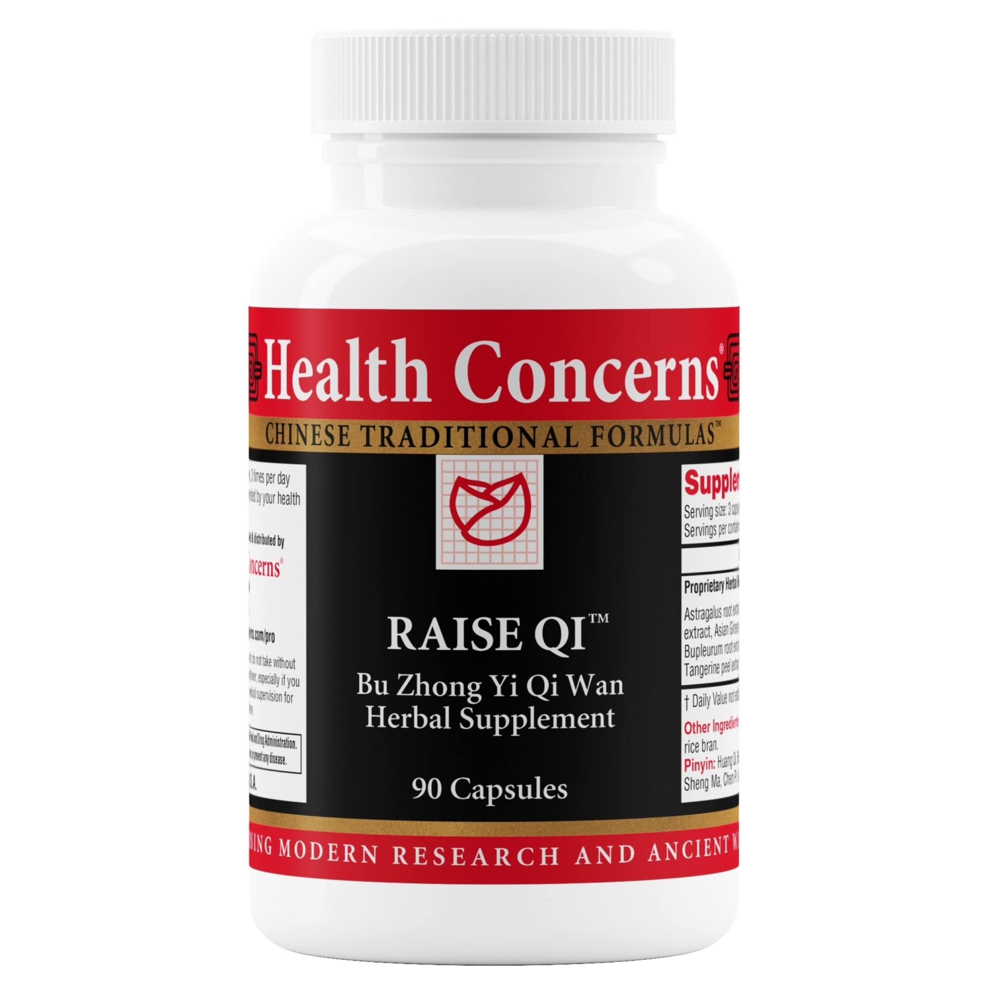 Health Concerns Raise Qi – Energy & Immune System Support – Bu Zhong Yi Qi Wan Formula – Astragalus, Ginseng & Dong Quai Herbal Supplement for Weakness, Digestion & Yang Qi Balance – 90 Capsules - TrustMedUSA