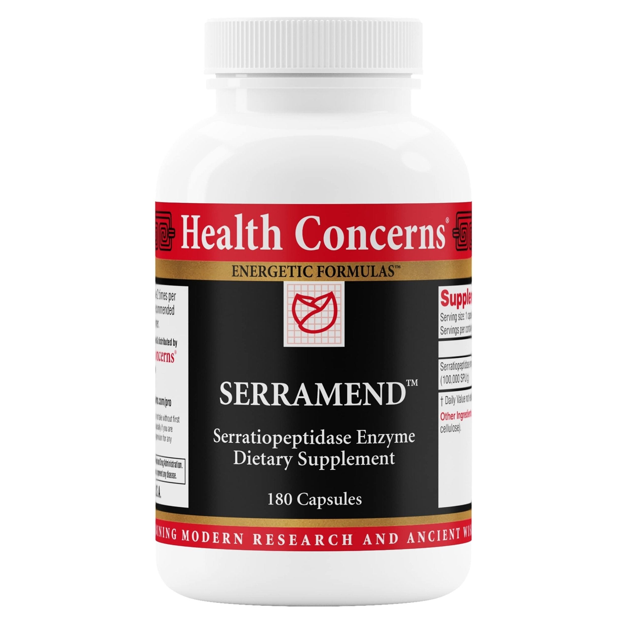 Health Concerns Serramend – Immune Defense Support Supplement – Serrapeptase Proteolytic Enzyme – Blood Circulation – Chinese Herbal Supplement for Men & Women – 180 Capsules - TrustMedUSA