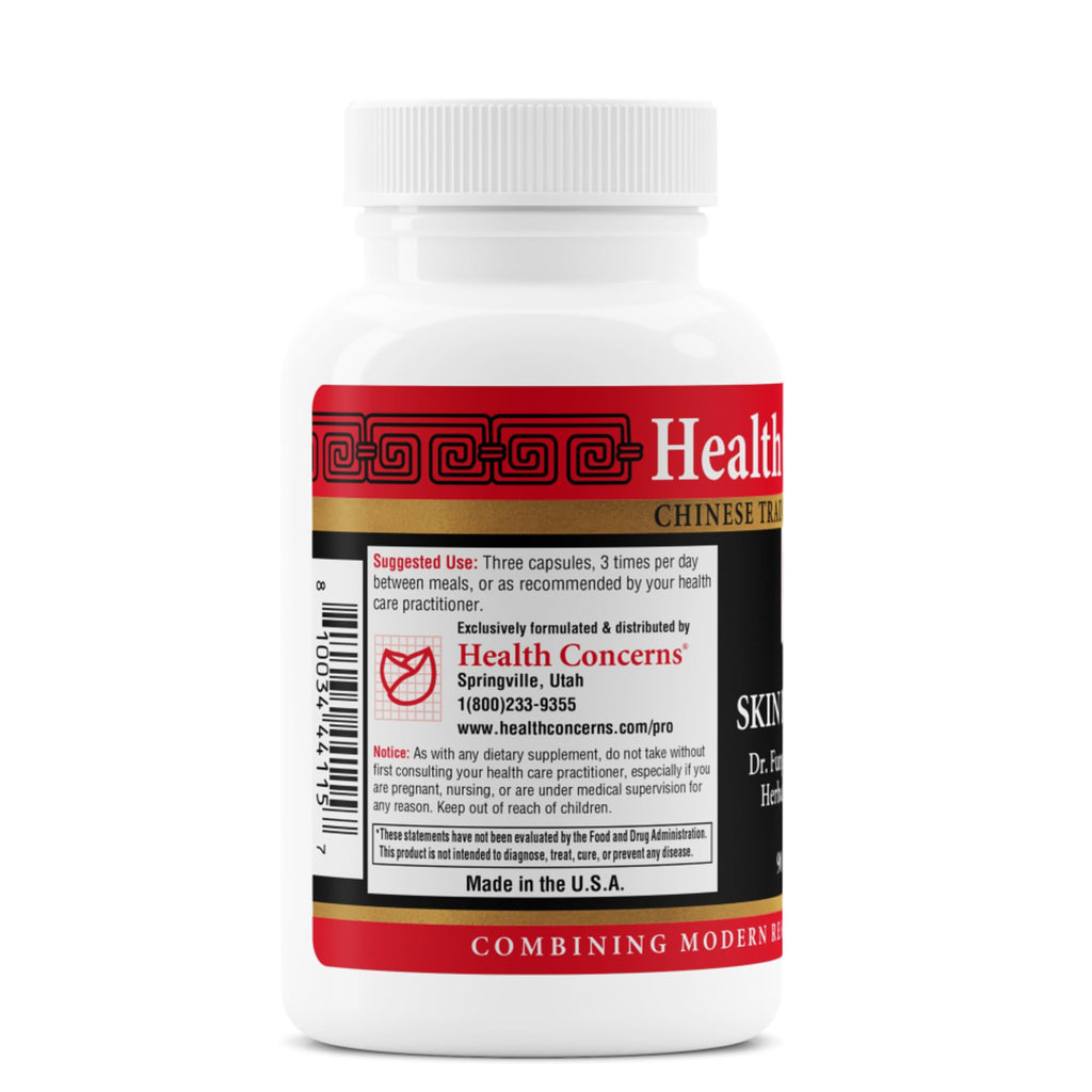 Health Concerns Skin Balance – Herbal Supplement for Skin Support, Itching Relief, & Circulation – Chinese Herbal Supplements for Men & Women – Skullcap, Dong Quai, Coptis Root - 90 Capsules - TrustMedUSA