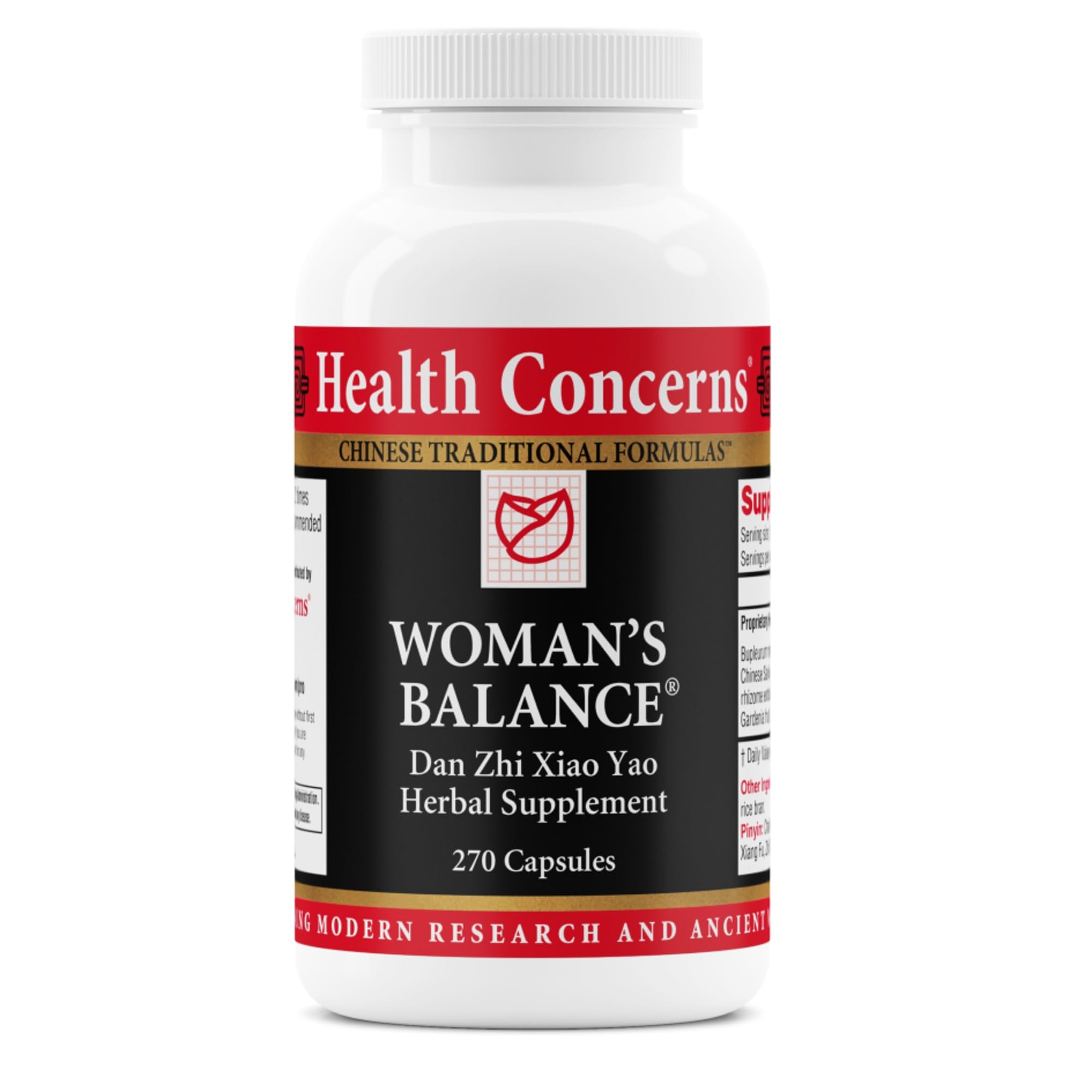 Health Concerns Woman’s Balance – PMS Relief & Hormone Support – Liver Qi & Spleen Health – Herbal Supplement for Women – Dan Zhi Xiao Yao Formula – 270 Capsules - TrustMedUSA