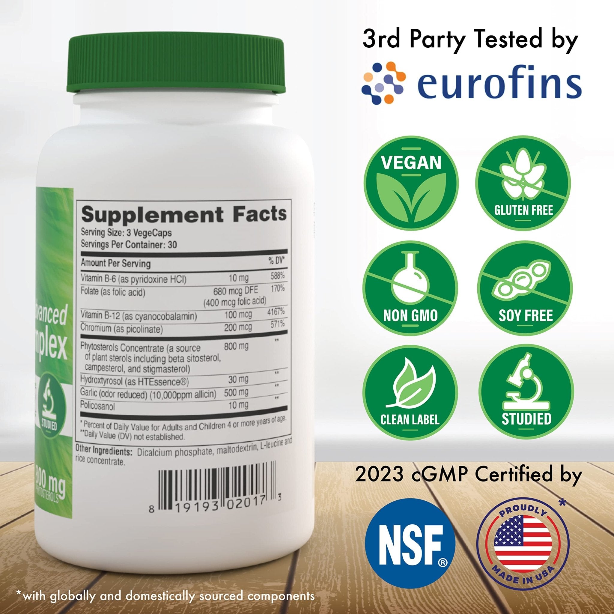 Health Thru Nutrition Advanced Cholesterol Complex | Heart Health Support & Lipid Metabolism with Phytosterols, Policosanol, Hydroxytyrosol, Chromium and More | Vegan, Non-GMO (Pack of 90) - TrustMedUSA