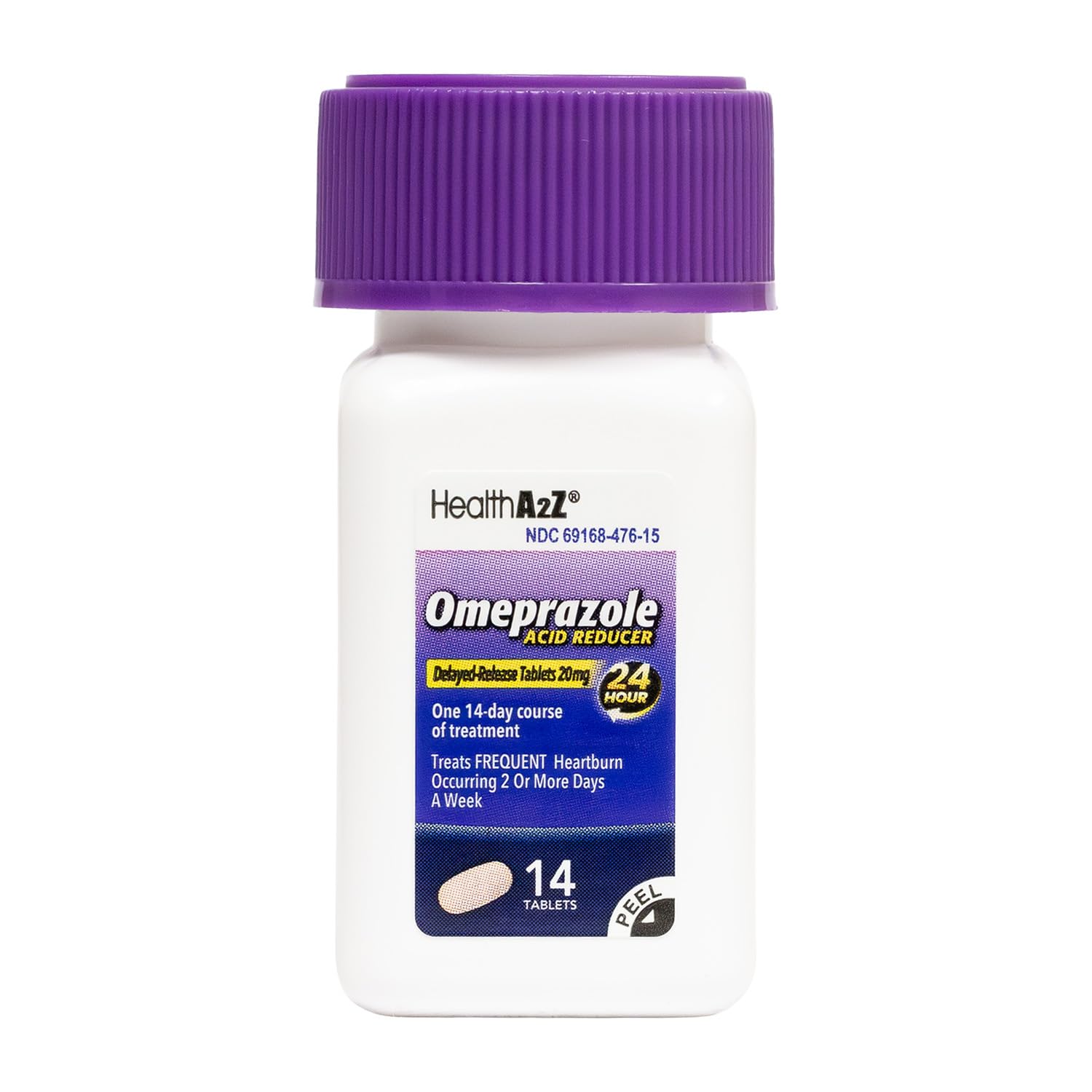 HealthA2Z® Acid Reducer | Omeprazole 20mg | Delayed - Release Tablets | 24 Hours | Treats Frequent Heartburn | Occuring 2 or More Days A Week (14 Counts) - Maple Wellness Supplements