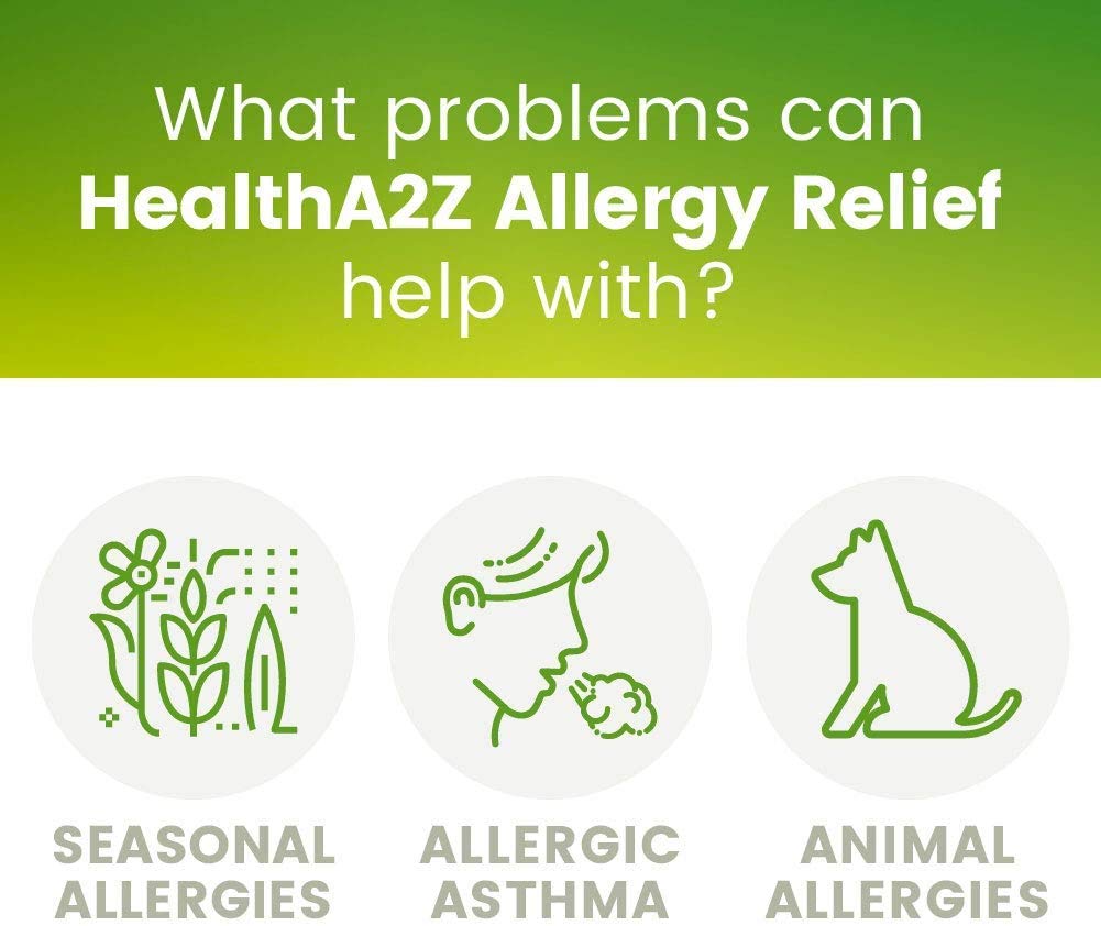 HealthA2Z® Allergy Relief, Cetirizine 10mg, Dye Free, All Day Allergy Relief, Indoor & Outdoor, Relief from Itchy Throat, Sneezing, Runny Noses, 300 Count (Pack of 1), - Maple Wellness Supplements