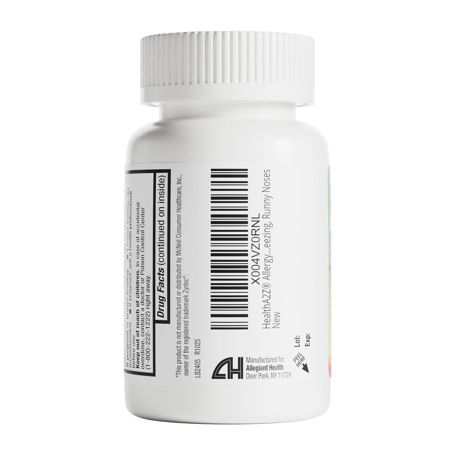 HealthA2Z® Allergy Relief, Cetirizine 10mg, Dye-Free Formula, 24-Hour Antihistamine, Indoor & Outdoor Allergy Relief, 500 Tablets - Maple Wellness Supplements