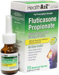 HealthA2Z® Allergy Relief, Fluticasone Propionate 50mcg, Nasal Spray, 24-Hour Allergy Relief, Nasal Decongestant, Dye Free, 72 Sprays (0.38 fl oz) - Maple Wellness Supplements