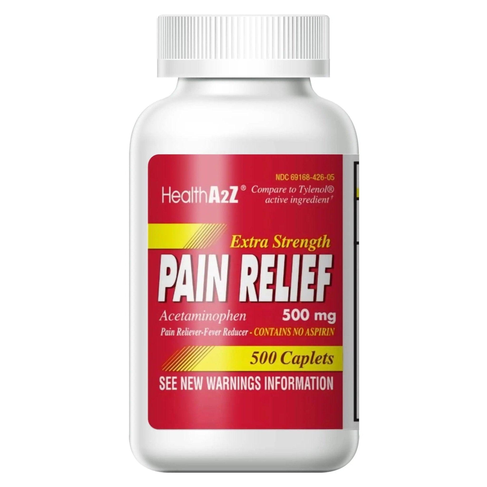 HealthA2Z® Extra Strength Pain Relief | Acetaminophen 500mg | Contains No Aspirin | Fever Reducer | Pain Reliever (500 Count (Pack of 1)) - TrustMedUSA