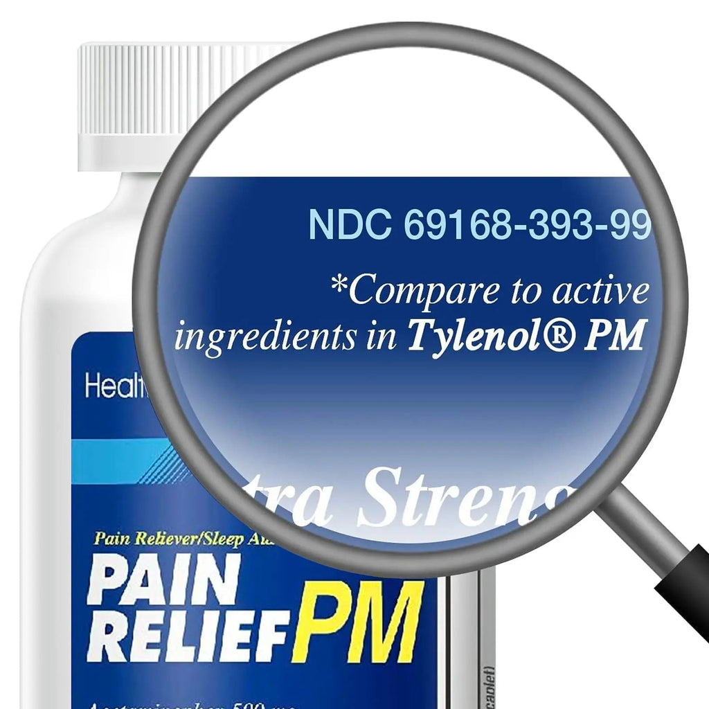 HealthA2Z® Extra Strength Pain Relief PM| Acetaminophen 500mg | Diphenhydramine 25mg | Pain Reliever & Nighttime Sleep Aid | (365 Count (Pack of 1)) - TrustMedUSA