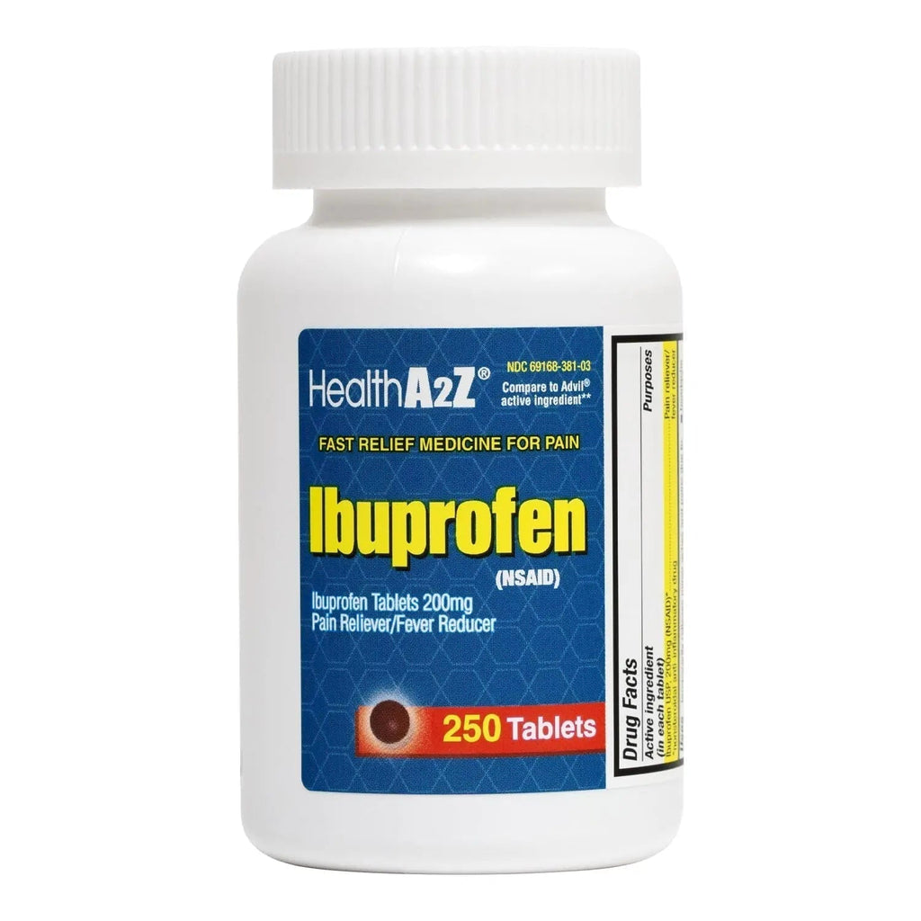 HealthA2Z Ibuprofen 200mg Tablets | Pain Reliever & Fever Reducer | 750 Total Tablets (250 Counts + 500 Counts) | Pain Relief for Headache, Muscle Pain, Joint Pain & Inflammation - TrustMedUSA