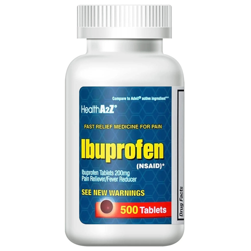 HealthA2Z Ibuprofen 200mg Tablets | Pain Reliever & Fever Reducer | 750 Total Tablets (250 Counts + 500 Counts) | Pain Relief for Headache, Muscle Pain, Joint Pain & Inflammation - TrustMedUSA