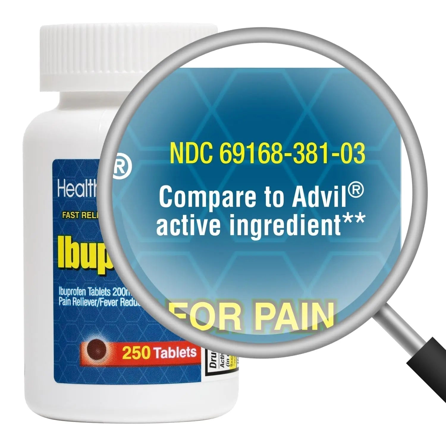 HealthA2Z Ibuprofen 200mg Tablets | Pain Reliever & Fever Reducer | 750 Total Tablets (250 Counts + 500 Counts) | Pain Relief for Headache, Muscle Pain, Joint Pain & Inflammation - TrustMedUSA