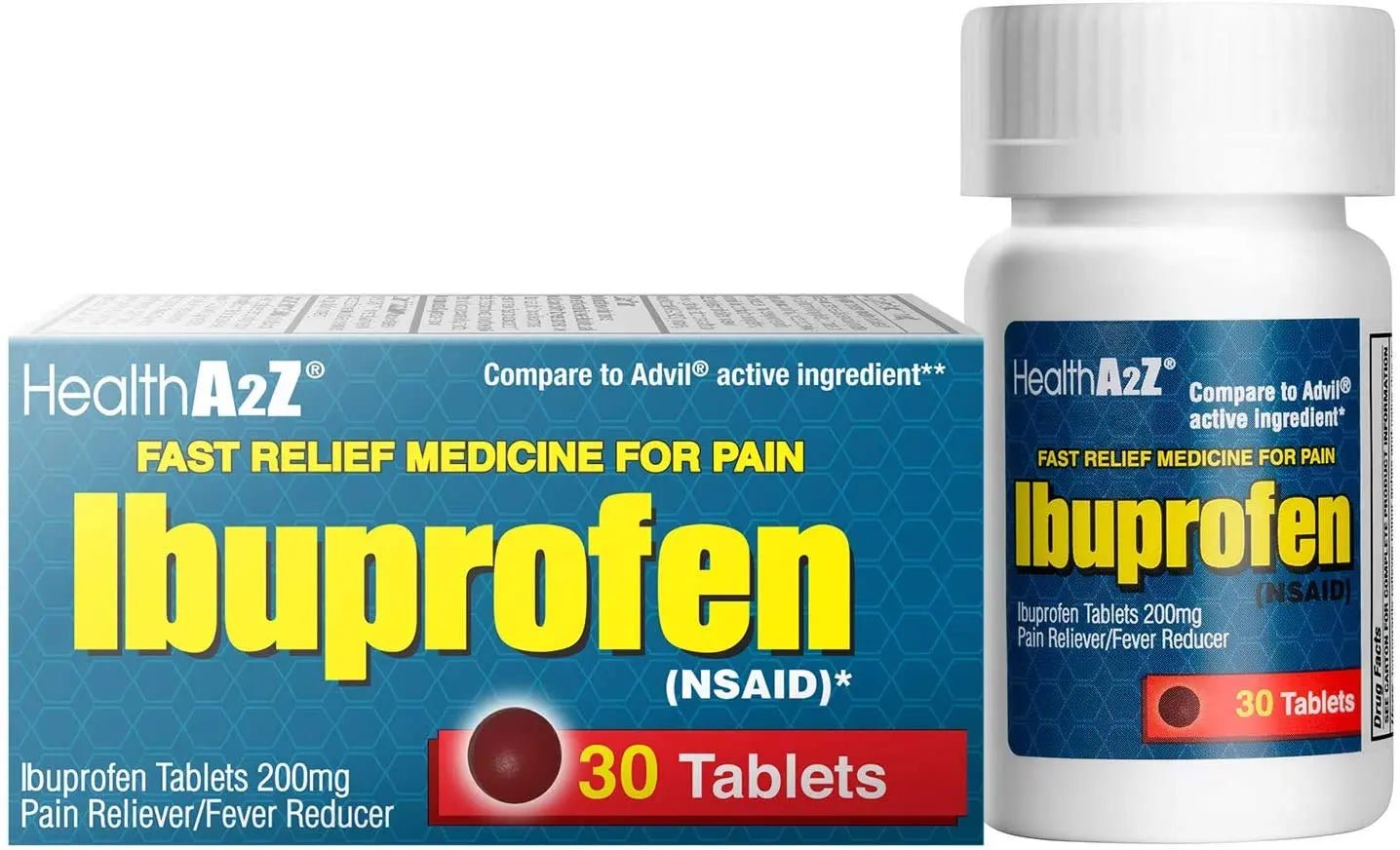 HealthA2Z® Ibuprofen Caplets 200mg | Pain Reliever & Fever Reducer | 24 Packs of 30 Tablets (720 Tablets Total) | Value Pack | NSAID - TrustMedUSA