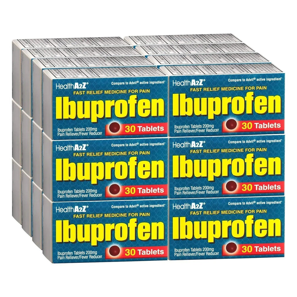 HealthA2Z® Ibuprofen Caplets 200mg | Pain Reliever & Fever Reducer | 24 Packs of 30 Tablets (720 Tablets Total) | Value Pack | NSAID - TrustMedUSA