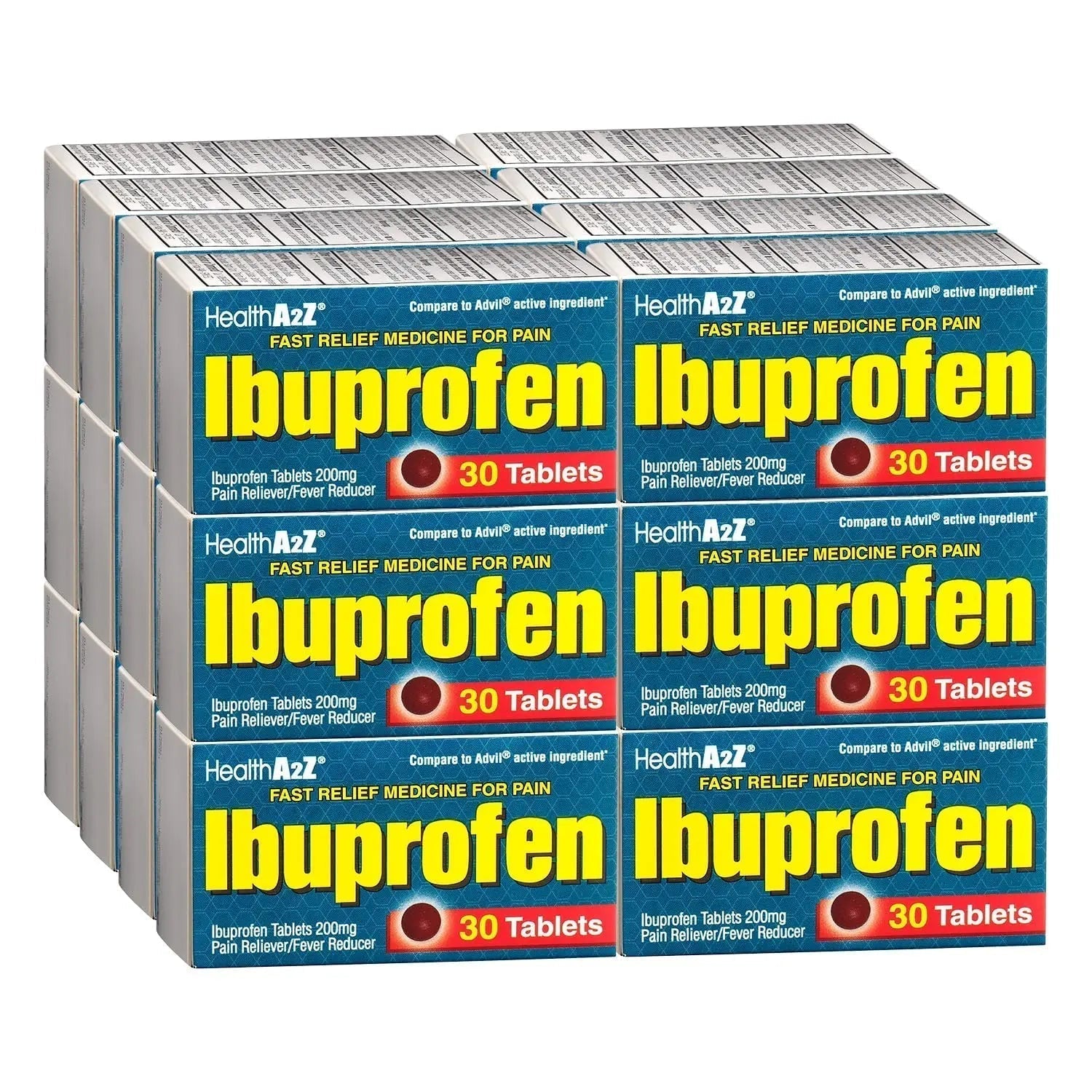 HealthA2Z® Ibuprofen Caplets 200mg | Pain Reliever & Fever Reducer | 24 Packs of 30 Tablets (720 Tablets Total) | Value Pack | NSAID - TrustMedUSA