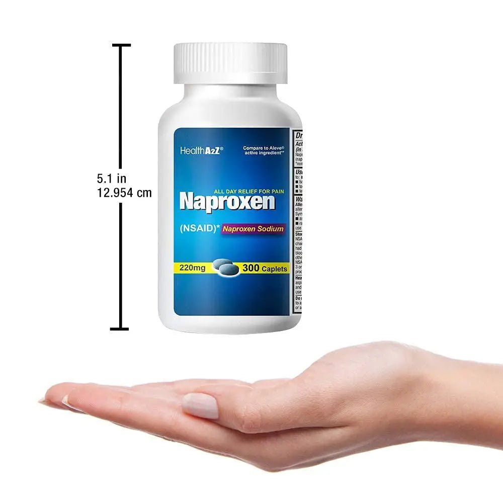 HealthA2Z® Naproxen Sodium 220mg | 300 Caplets | NSAID | Pain Reliever & Fever Reducer - TrustMedUSA