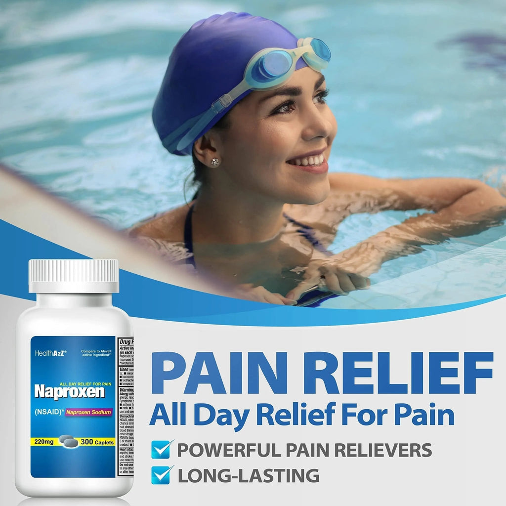 HealthA2Z® Naproxen Sodium 220mg | 300 Caplets | NSAID | Pain Reliever & Fever Reducer - TrustMedUSA