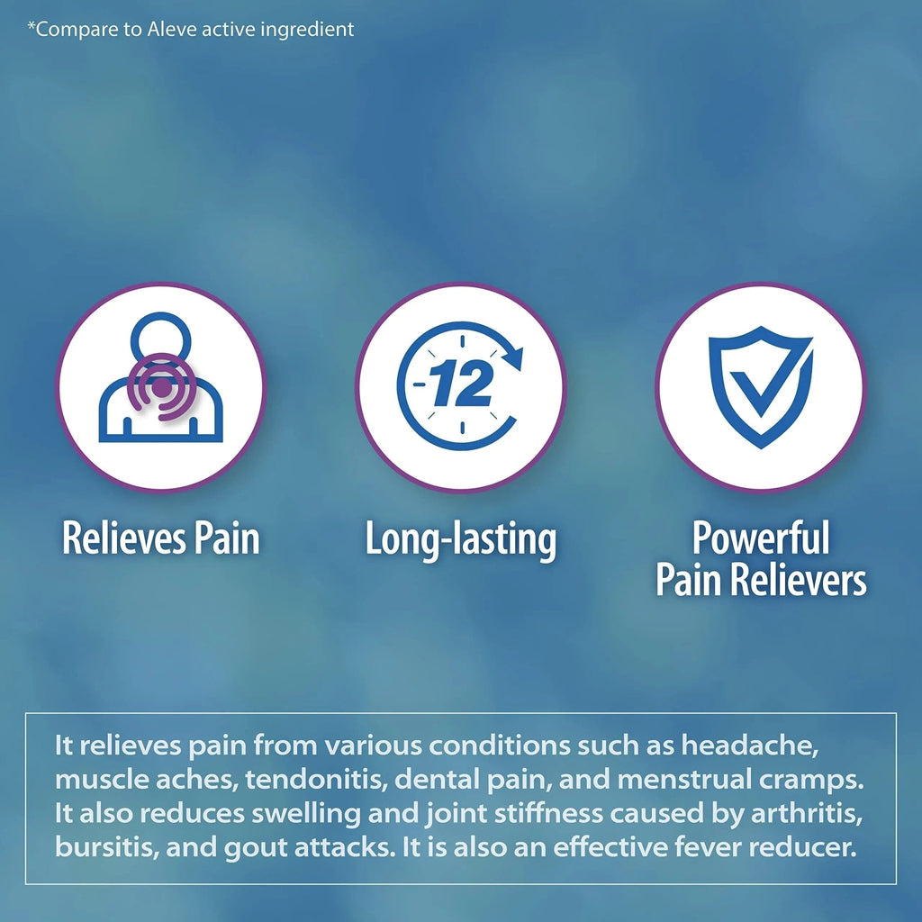 HealthA2Z® Naproxen Sodium 220mg | 300 Caplets | NSAID | Pain Reliever & Fever Reducer - TrustMedUSA