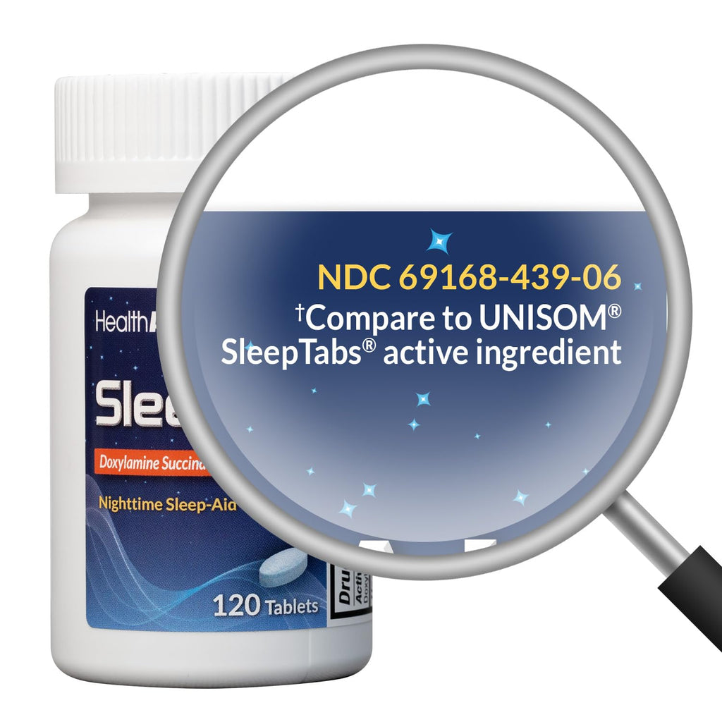 HealthA2Z® Nighttime Sleep-Aid, Doxylamine Succinate Tablets 25mg, 120 Counts (Pack of 1), Safe & Effective - Maple Wellness Supplements