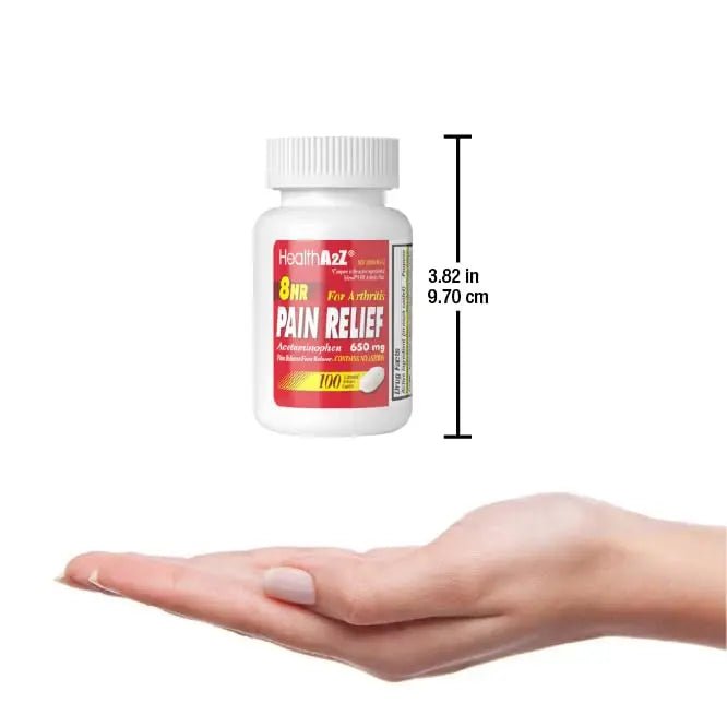 HealthA2Z® Pain Relief Extended Release | Acetaminophen 650mg | 8 Hours | Arthiritis Pain | Pain Reliever - Fever Reducer | Contains no Aspirin (100 Count) - TrustMedUSA