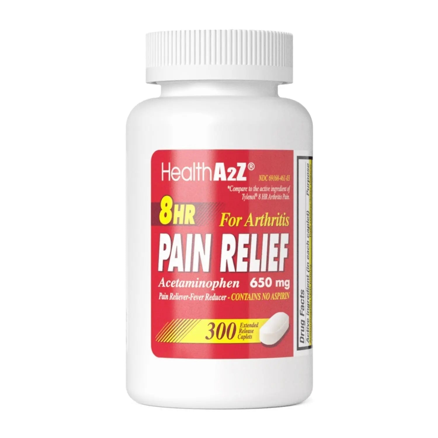 HealthA2Z® Pain Relief Extended Release | Acetaminophen 650mg | 8 Hours | Arthiritis Pain | Pain Reliever - Fever Reducer | Contains no Aspirin (300 Count) - TrustMedUSA