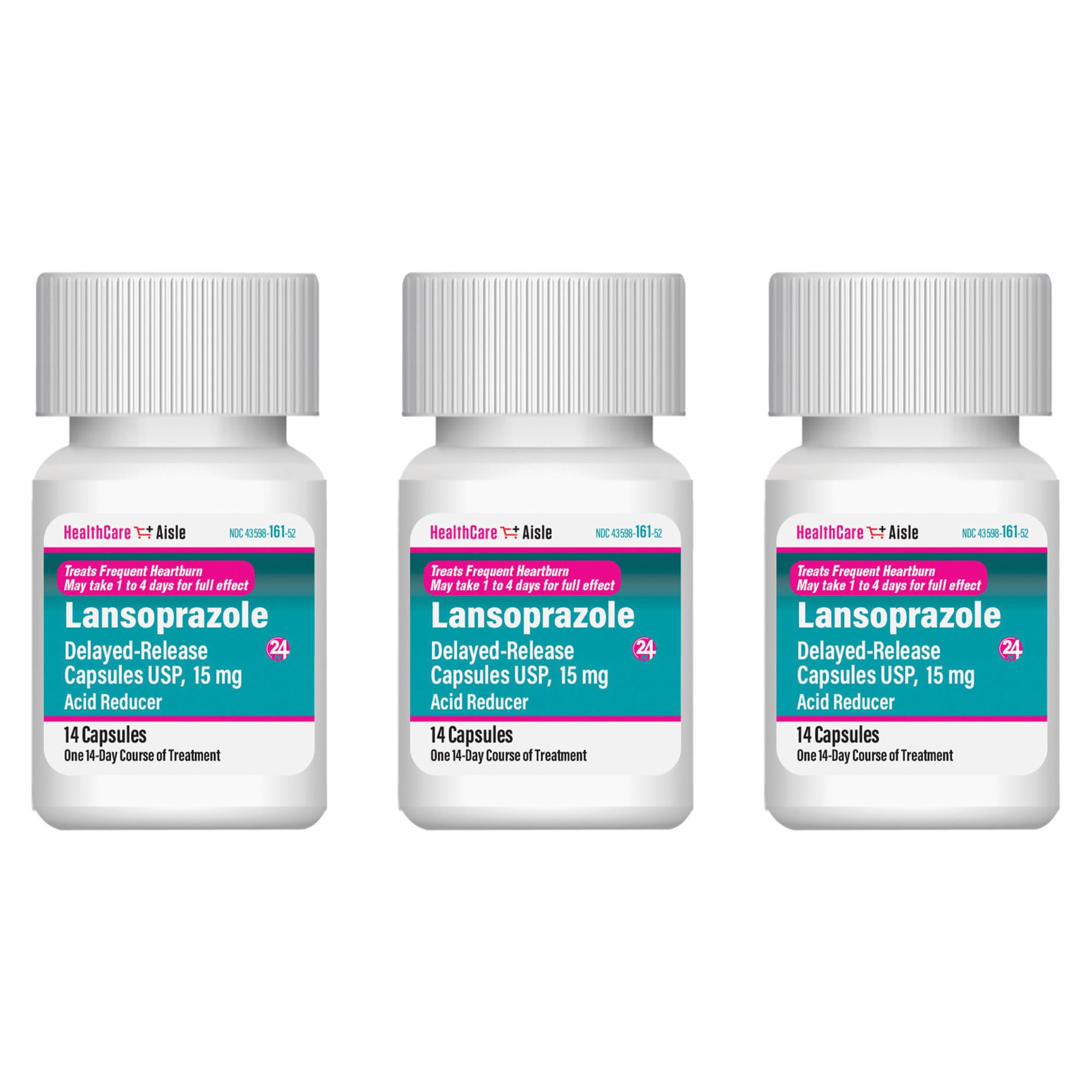 HealthCareAisle Lansoprazole 15 mg - 42 Delayed-Release Capsules - Acid Reducer, Treats Frequent Heartburn - Maple Wellness Supplements