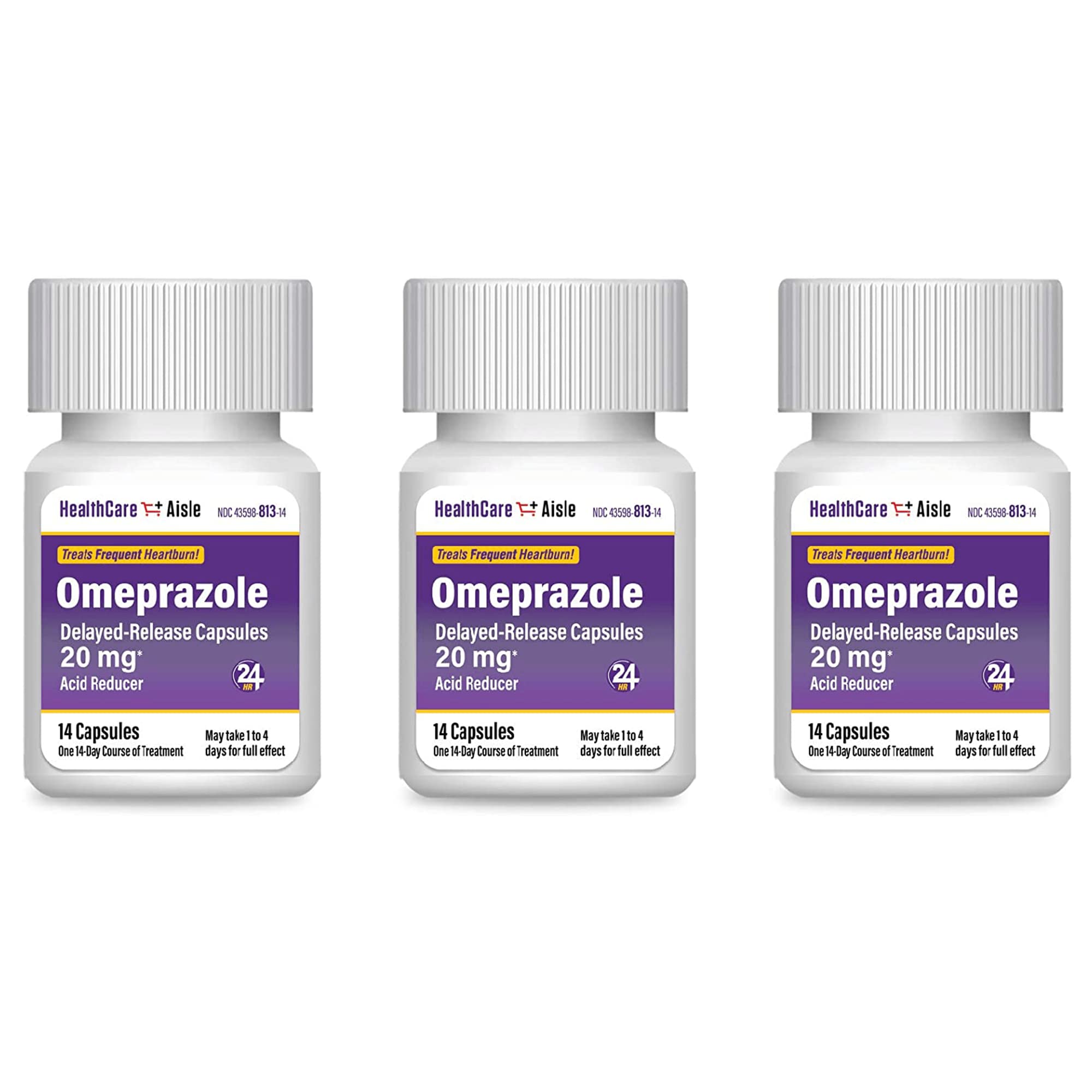 HealthCareAisle Omeprazole 20 mg, 42 Delayed-Release Capsules - Acid Reducer, Treats Frequent Heartburn, 42 Count (Pack of 1) - Maple Wellness Supplements