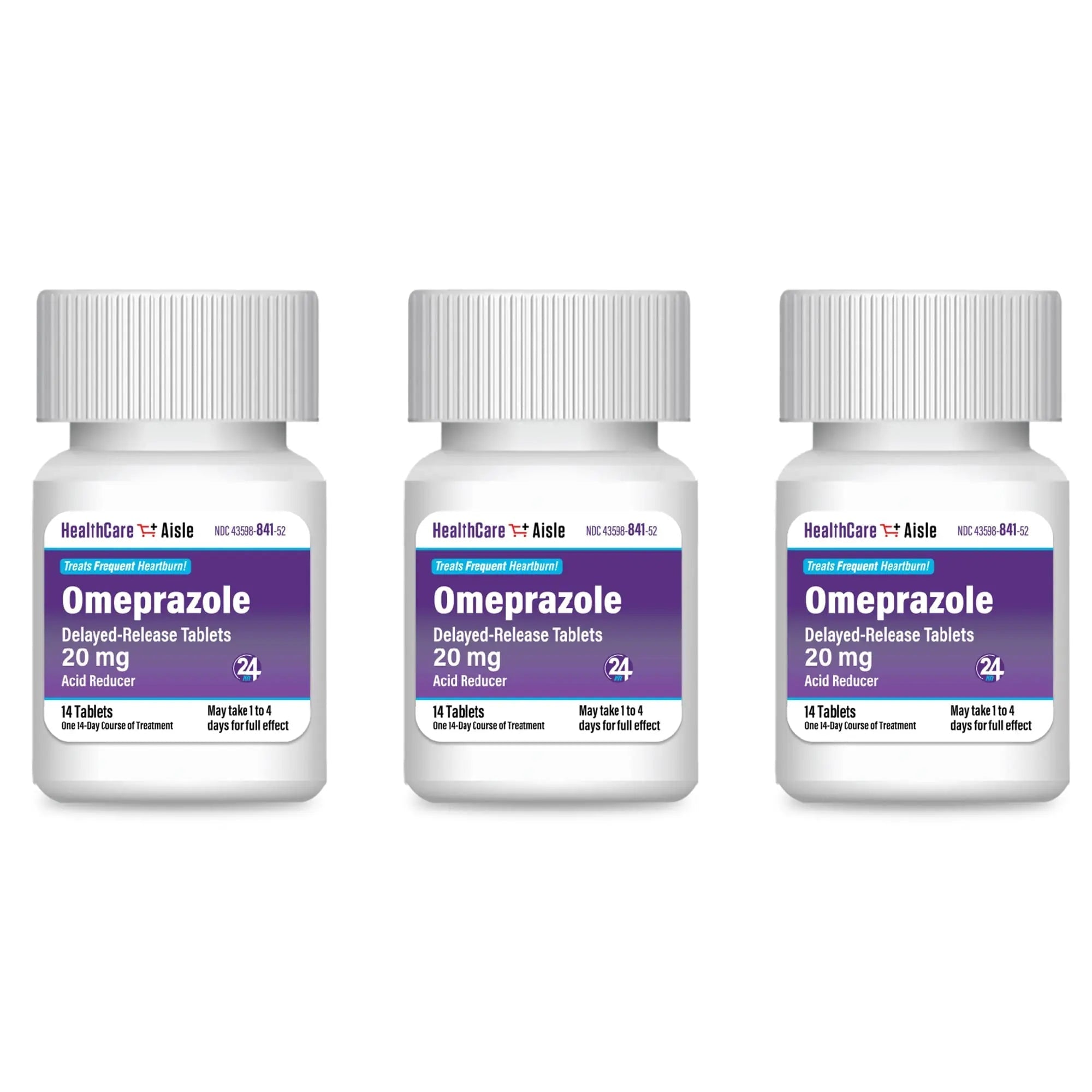HealthCareAisle Omeprazole 20 mg - 42 Delayed-Release Tablets - Acid Reducer, Treats Frequent Heartburn - TrustMedUSA