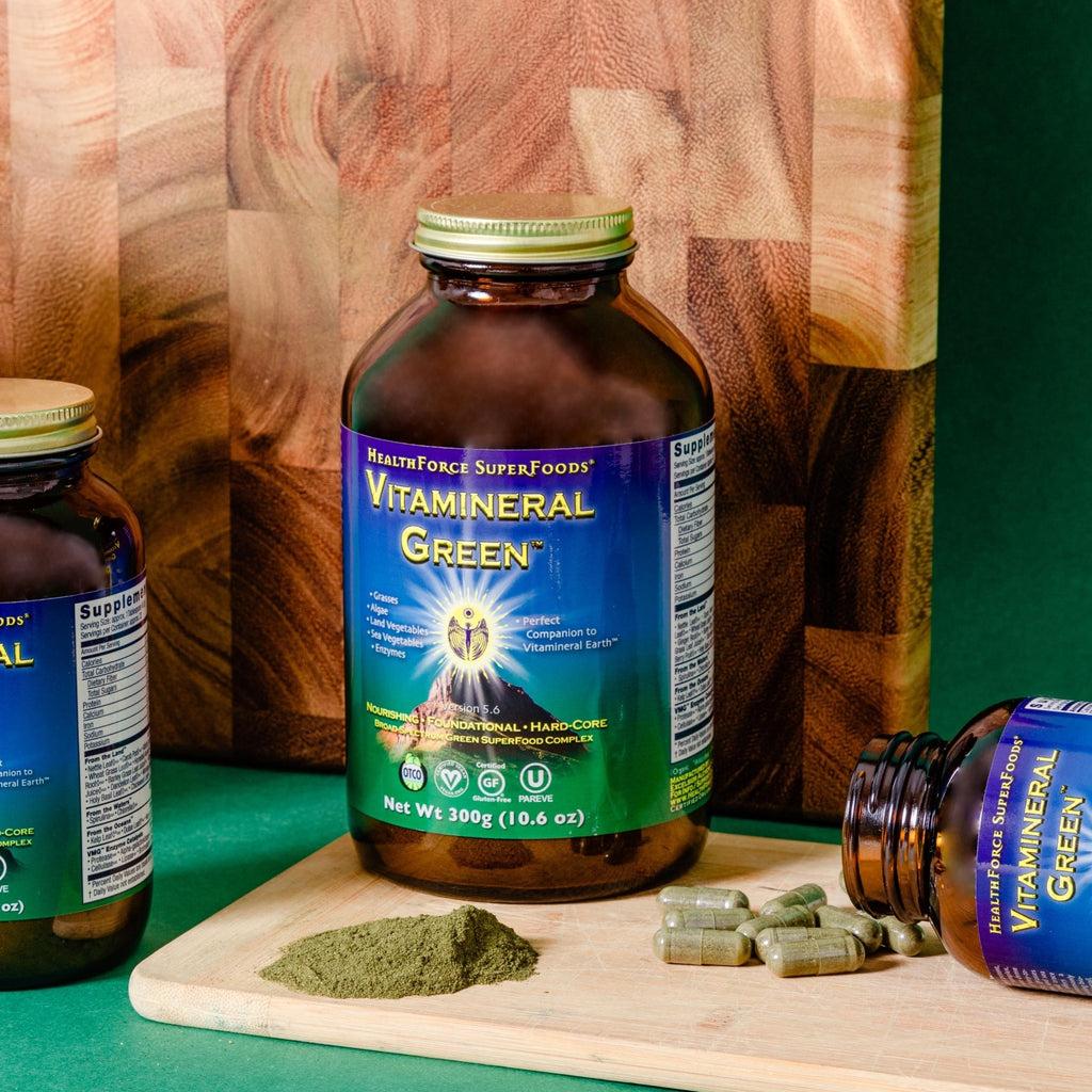HEALTHFORCE SUPERFOODS Vitamineral Green - Mineral Supplement for Immune & Thyroid Support - Green Powder Supplement with Ingredients from The Land - Gluten-Free & Vegan - 500 Grams - TrustMedUSA