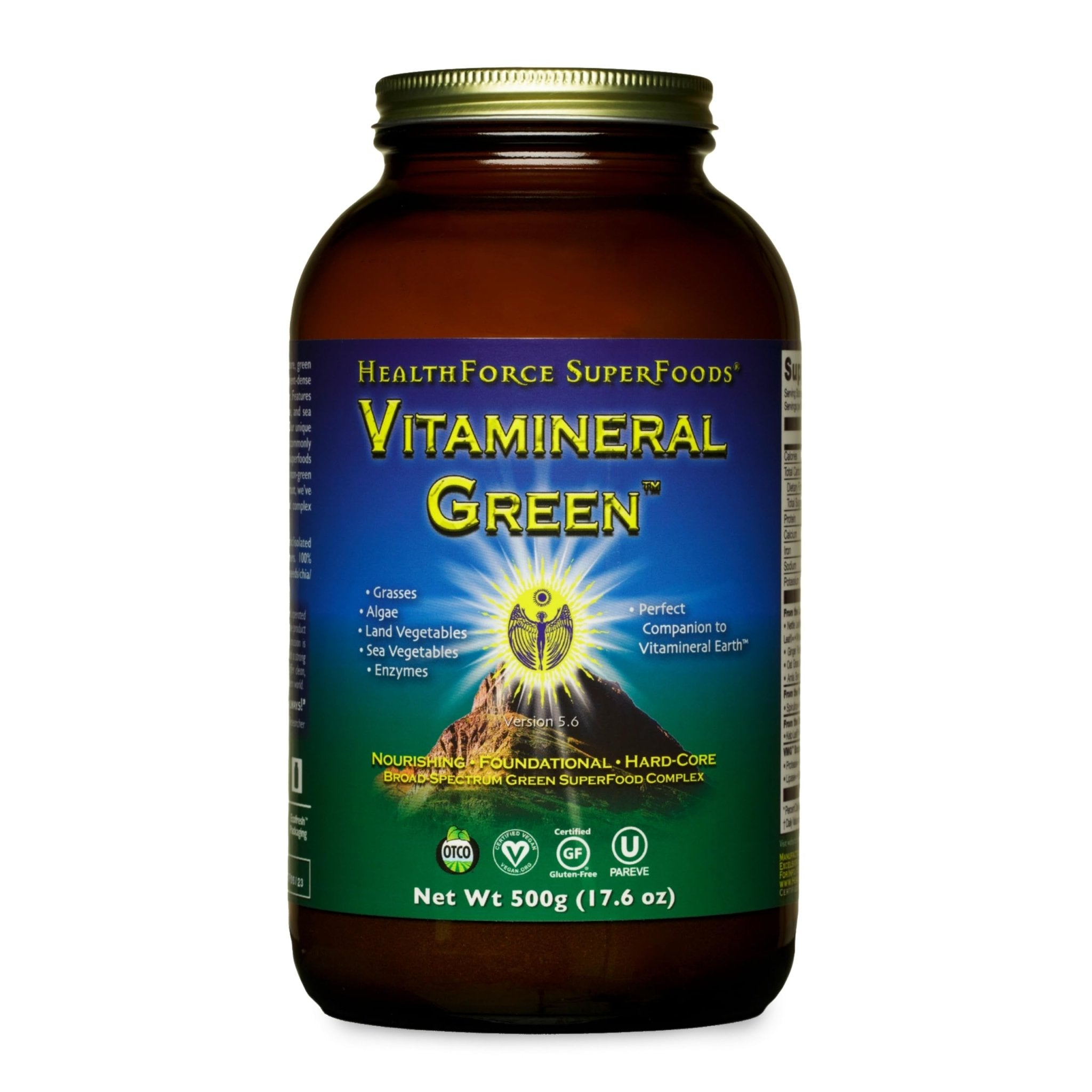 HEALTHFORCE SUPERFOODS Vitamineral Green - Mineral Supplement for Immune & Thyroid Support - Green Powder Supplement with Ingredients from The Land - Gluten-Free & Vegan - 500 Grams - TrustMedUSA