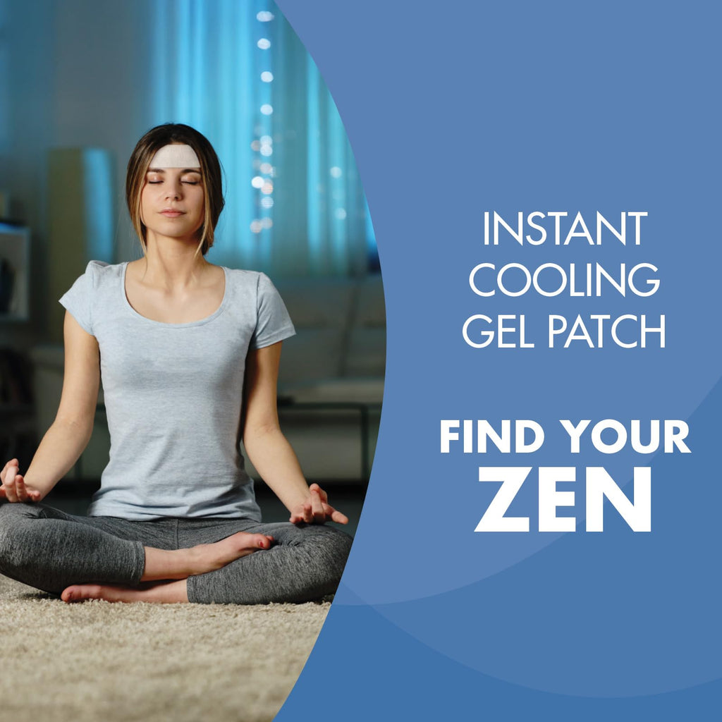 HealthWise Instant Cool Gel Patches | Migraine & Fever Relief | 12-Count | 4.75” x 2” | Soothing Menthol Vapors | Non-Medicated Formula - TrustMedUSA