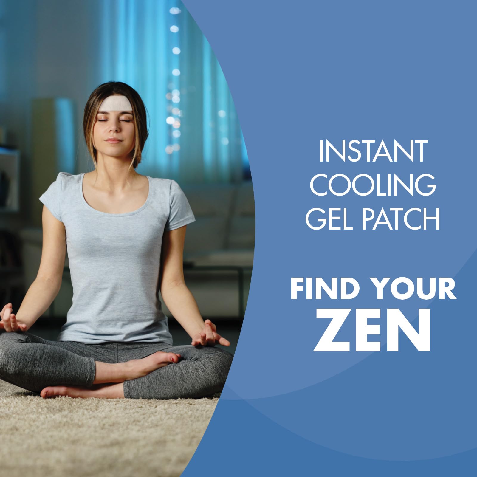 HealthWise Instant Cool Gel Patches | Migraine & Fever Relief | 12-Count | 4.75” x 2” | Soothing Menthol Vapors | Non-Medicated Formula - TrustMedUSA