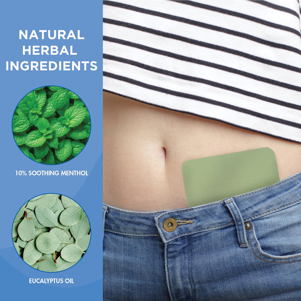 HealthWise Menstrual Pain Relief Bundle | Twenty 10% Menthol + Eucalyptus Period Patches | Generous XL Size Patch | Natural, Therapeutic Care at Home - TrustMedUSA