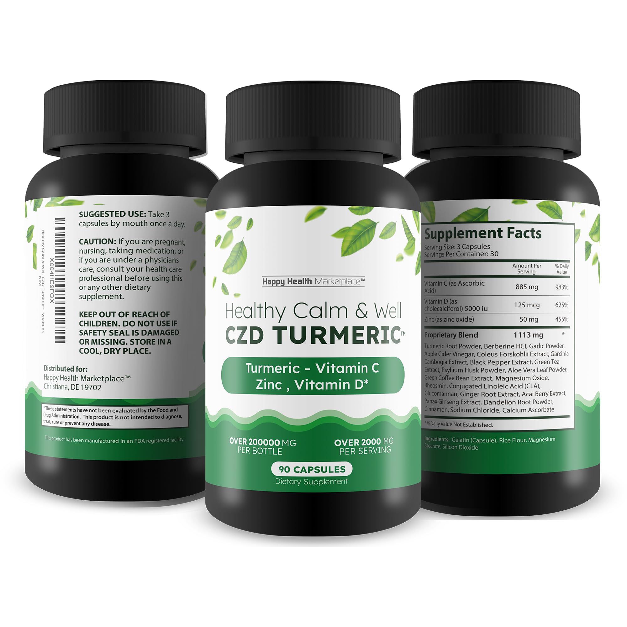 Healthy Calm & Well CDZ Gummies Capsules - Our Best CDZ Supplement Vitamin C D and Zinc - Turmeric Vitamin C D Zinc Magnesium - Our Best Calmwell Cdc Gummies Capsules Zinc Vitamin C Vitamin D Turmeric - TrustMedUSA