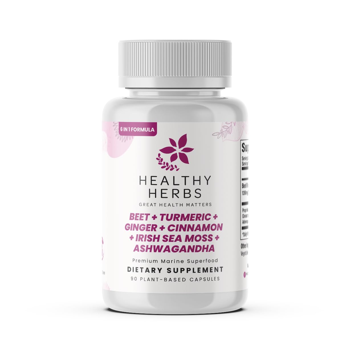 Healthy Herbs Wildcrafted Sea Moss Capsules | 1950mg BATCG-6 "Heart Complex Advanced Sea Moss Superblend | US-Made, Vegan, Non-GMO, Easy-Swallow (90 Capsules) - TrustMedUSA
