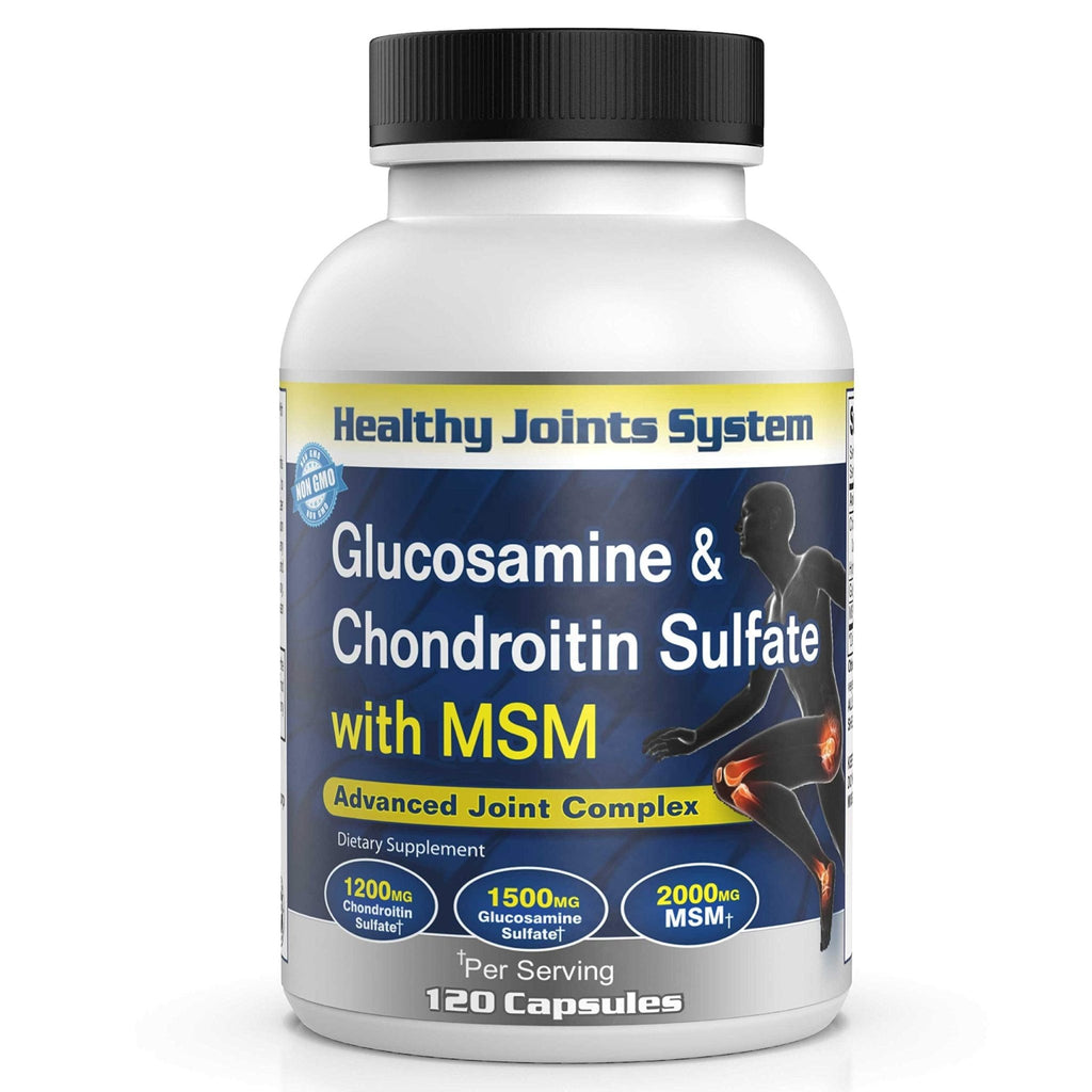 Healthy Joints System Glucosamine Chondroitin MSM Supplement for Joint & Bone Health - 120 Capsules | Joint Support & Discomfort Relief for Back, Knees, Hands - TrustMedUSA