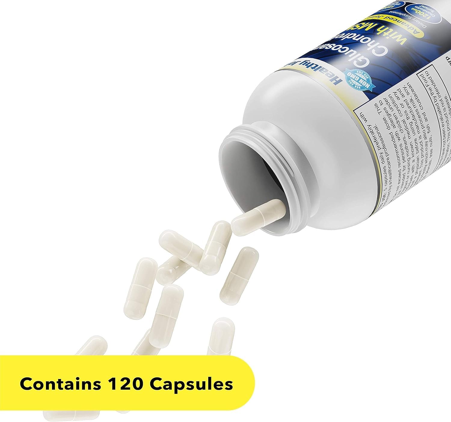 Healthy Joints System Glucosamine Chondroitin MSM Supplement for Joint & Bone Health - 120 Capsules | Joint Support & Discomfort Relief for Back, Knees, Hands - TrustMedUSA