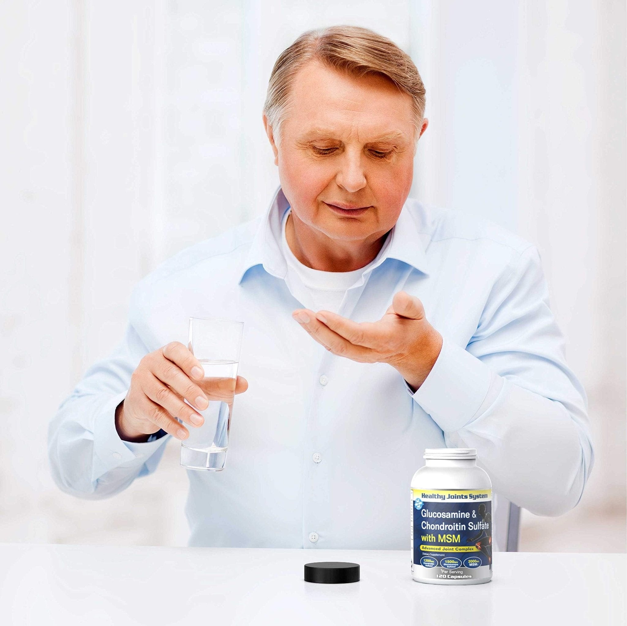 Healthy Joints System Glucosamine Chondroitin MSM Supplement for Joint & Bone Health - 120 Capsules | Joint Support & Discomfort Relief for Back, Knees, Hands - TrustMedUSA