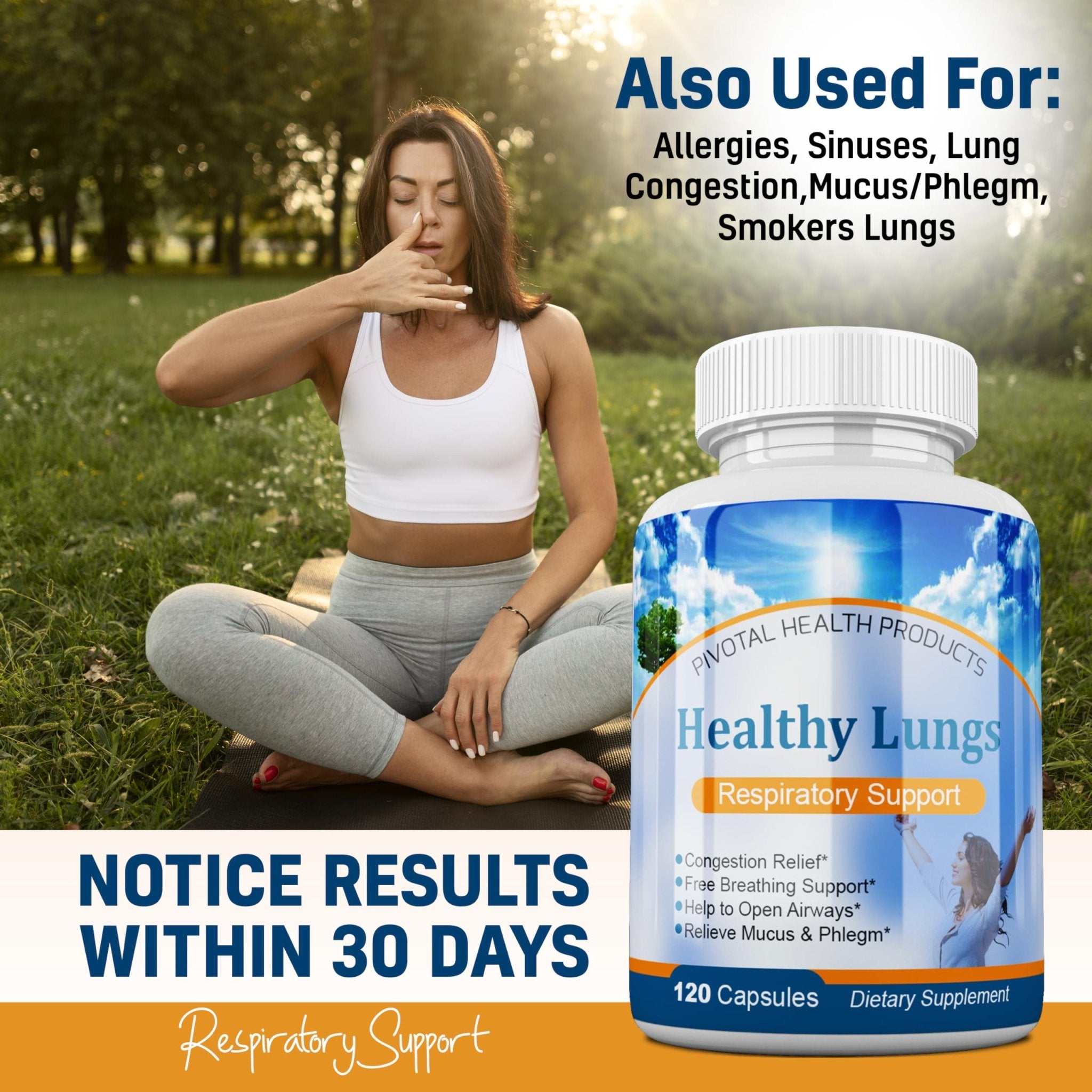 Healthy Lungs 120 Capsules - Improve Lung Function, Breathe Better, Stop Mucus, Phlegm and Allergies Quickly. Get Relief Fast with Healthy Lungs an All Natural Lung Health Supplement - TrustMedUSA