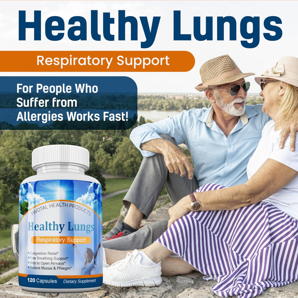 Healthy Lungs 120 Capsules - Improve Lung Function, Breathe Better, Stop Mucus, Phlegm and Allergies Quickly. Get Relief Fast with Healthy Lungs an All Natural Lung Health Supplement - TrustMedUSA