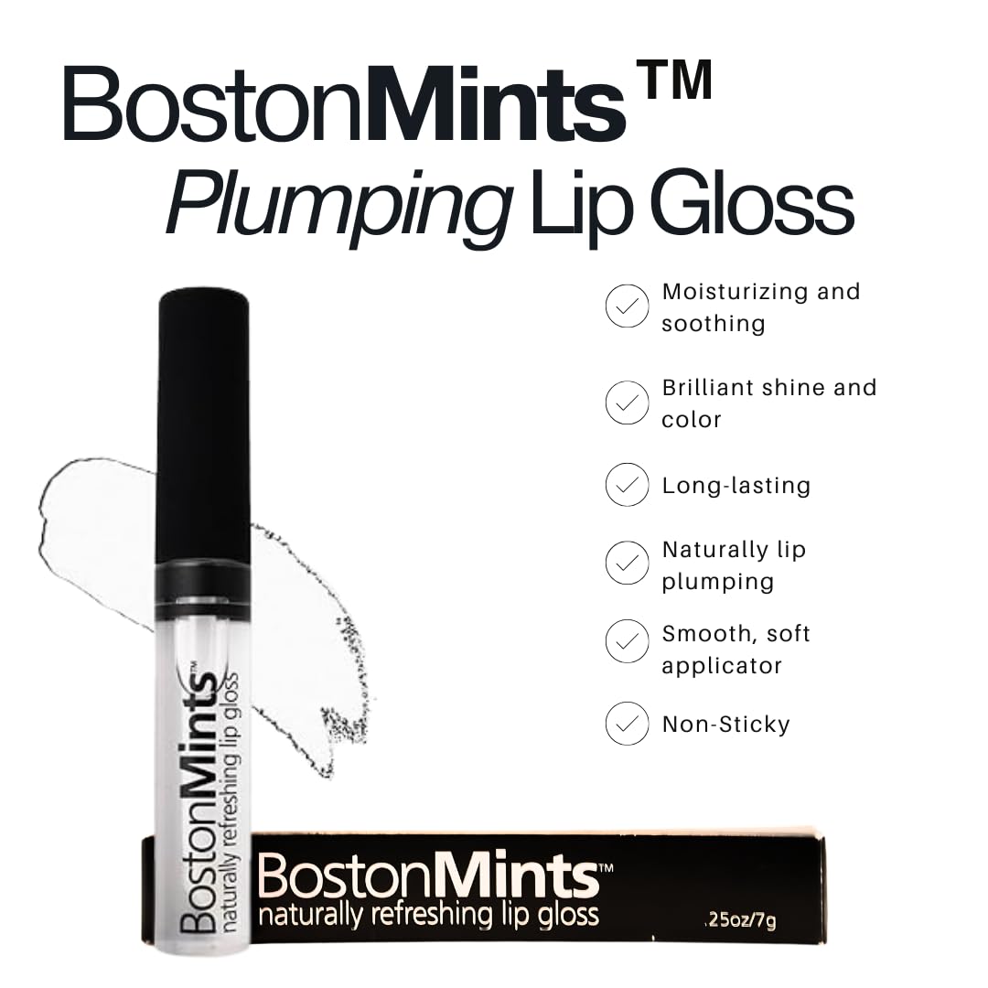 Healthy, Naturally Lip Plumping Clear LipGloss, Southie Pout (.25oz) - Vegan, Plant-Based ingredients. Cooling Mint Enhances Fullness, while Avocado Oil and Jojoba provides lasting Hydration. - TrustMedUSA