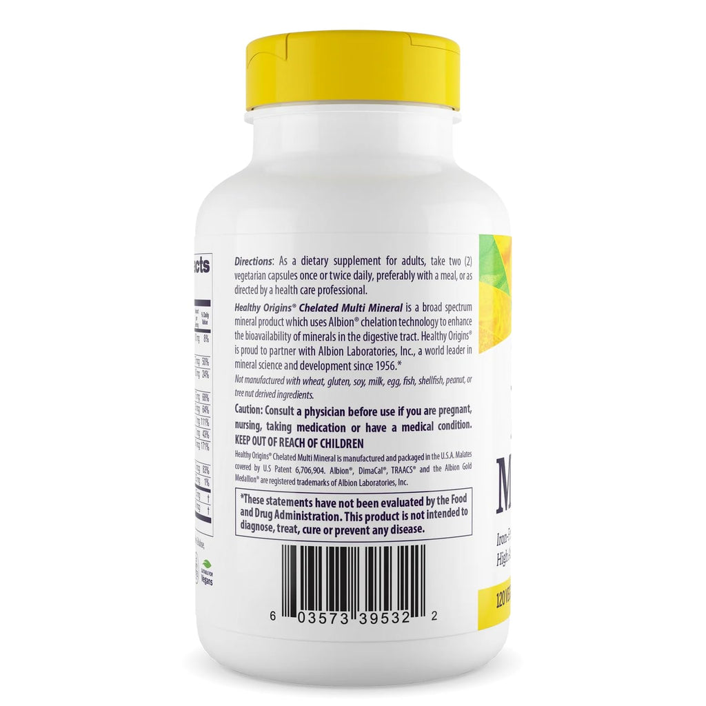 Healthy Origins Chelated Multi Mineral (Albion Minerals, Bioavailable, Non-GMO, Gluten Free), 240 Veggie Caps - TrustMedUSA