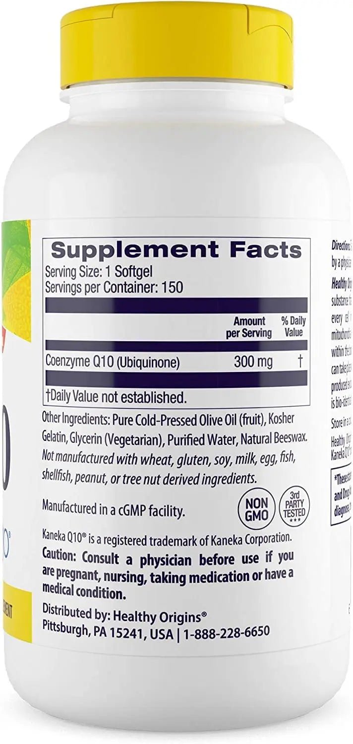 Healthy Origins CoQ10 (Kaneka Q10), 300 mg - Heart Health & Energy Supplement - TrustMedUSA