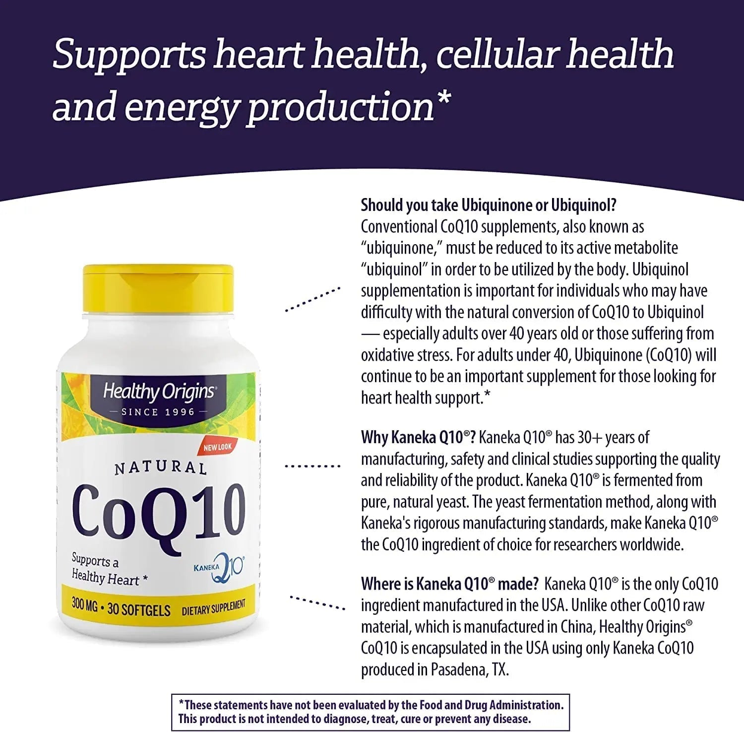 Healthy Origins CoQ10 (Kaneka Q10), 300 mg - Heart Health & Energy Supplement - Gluten - TrustMedUSA