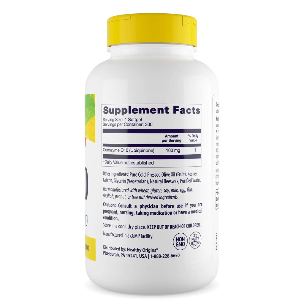 Healthy Origins Natural CoQ10 (Kaneka Q10), 100 mg - Heart Health & Energy Supplement - TrustMedUSA