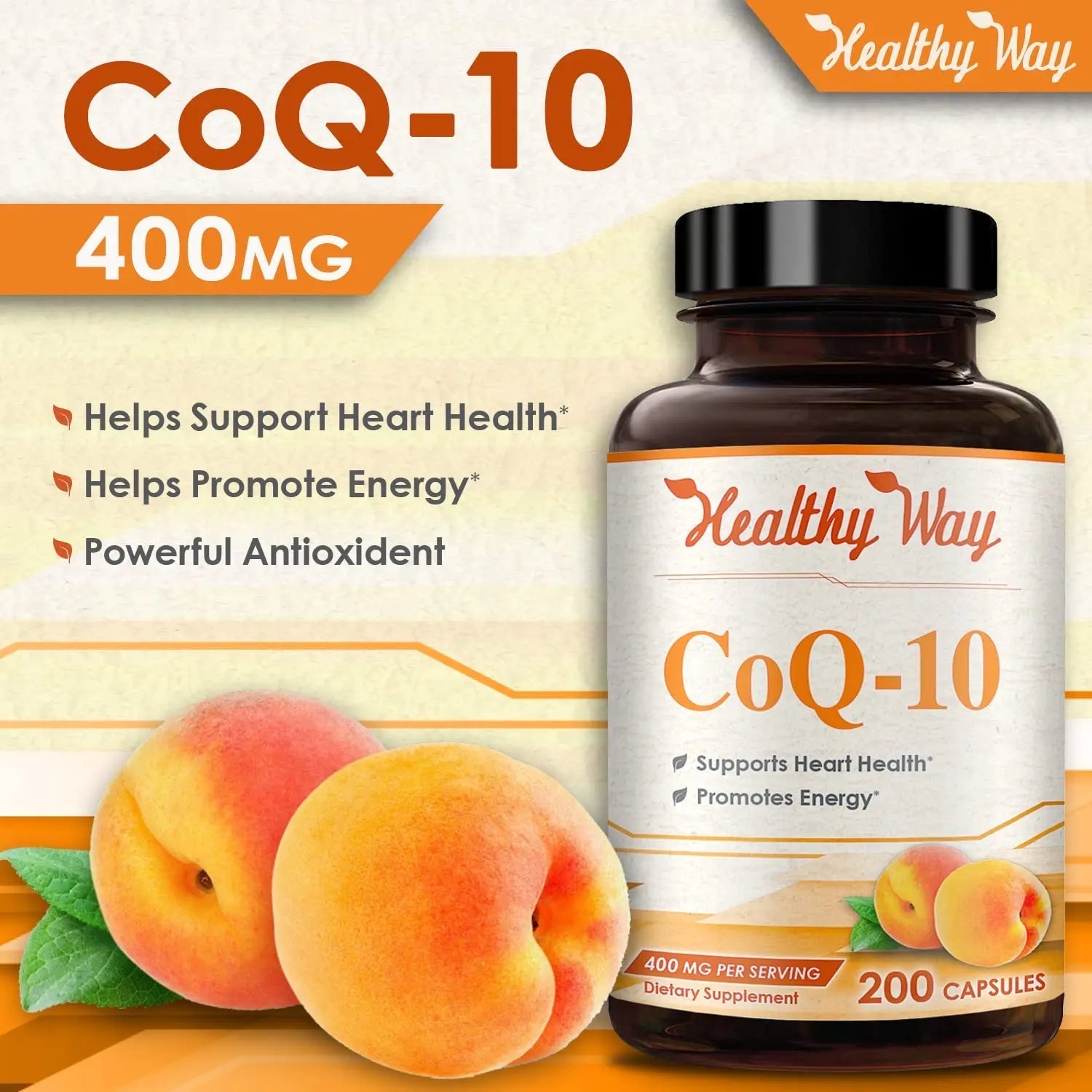 Healthy Way CoQ10 400mg 200 Capsules Non-GMO - TrustMedUSA