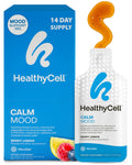 Healthycell Calm Mood Daily Liquid Supplement - Cortisol Manager & Mood Support Supplement for Stress with Ashwagandha, L-Theanine, Magnesium, 5-HTP, GABA & Saffron - 14 Gel Packs - Maple Wellness Supplements