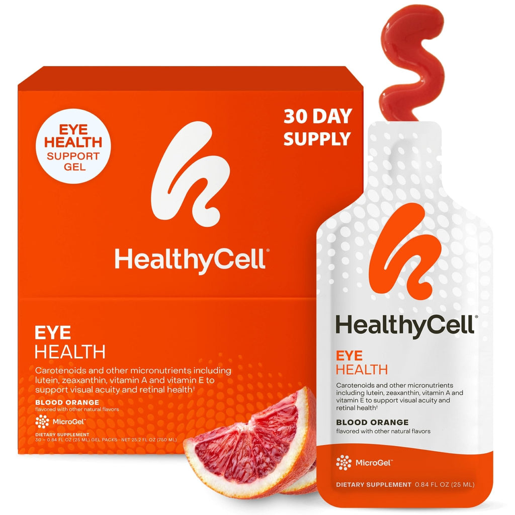 Healthycell Eye Health Daily Liquid Supplement - Eye Vitamins & Minerals with Lutein, Zeaxanthin, Astaxanthin & Beta Carotene for Sight Care & Macular Support - 30 Gel Packs - TrustMedUSA