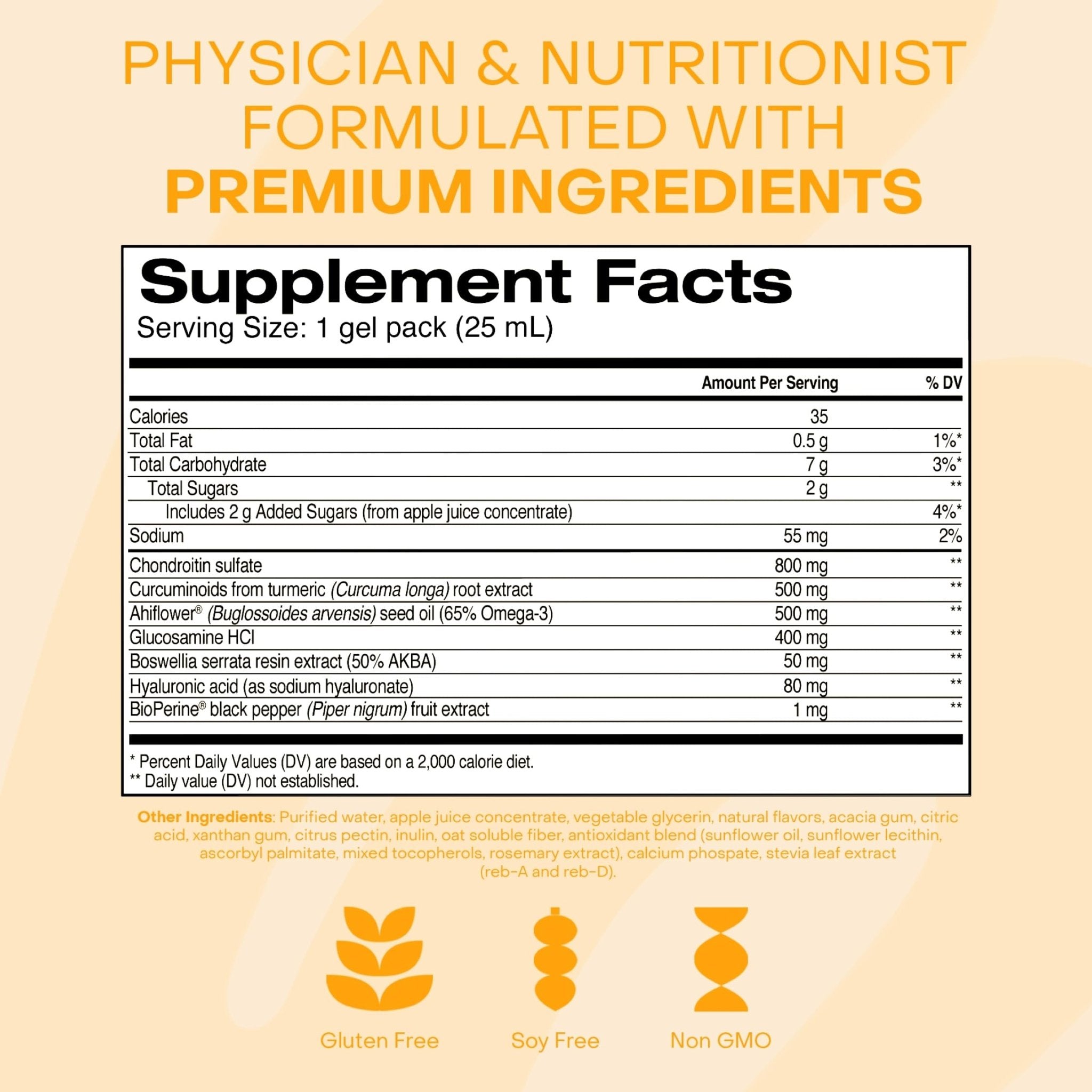 Healthycell Joint Health & Mobility Daily Liquid Supplement - Joint Support Supplement, Inflammation Response, Cartilage & Flexibility with Curcumin, Glucosamine & Chondroitin - 30 Gel Packs - TrustMedUSA