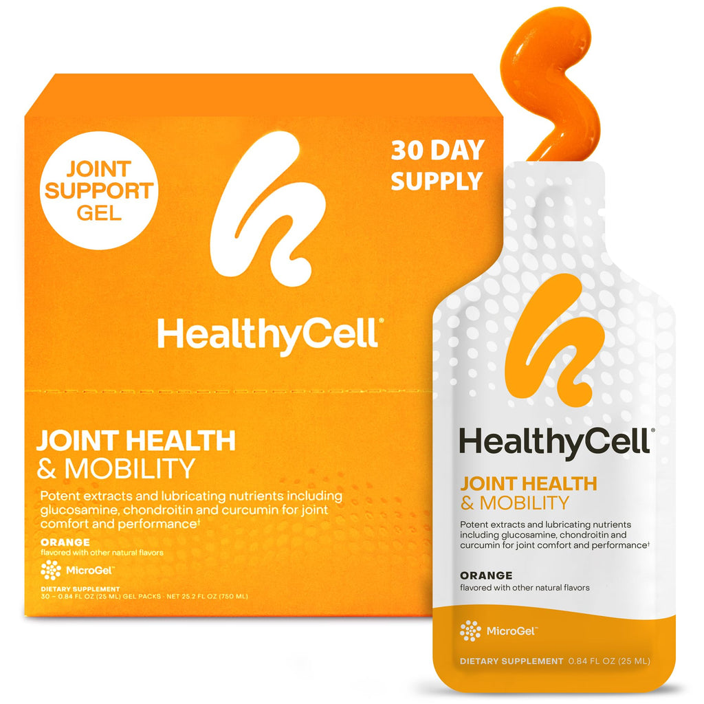 Healthycell Joint Health & Mobility Daily Liquid Supplement - Joint Support Supplement, Inflammation Response, Cartilage & Flexibility with Curcumin, Glucosamine & Chondroitin - 30 Gel Packs - TrustMedUSA