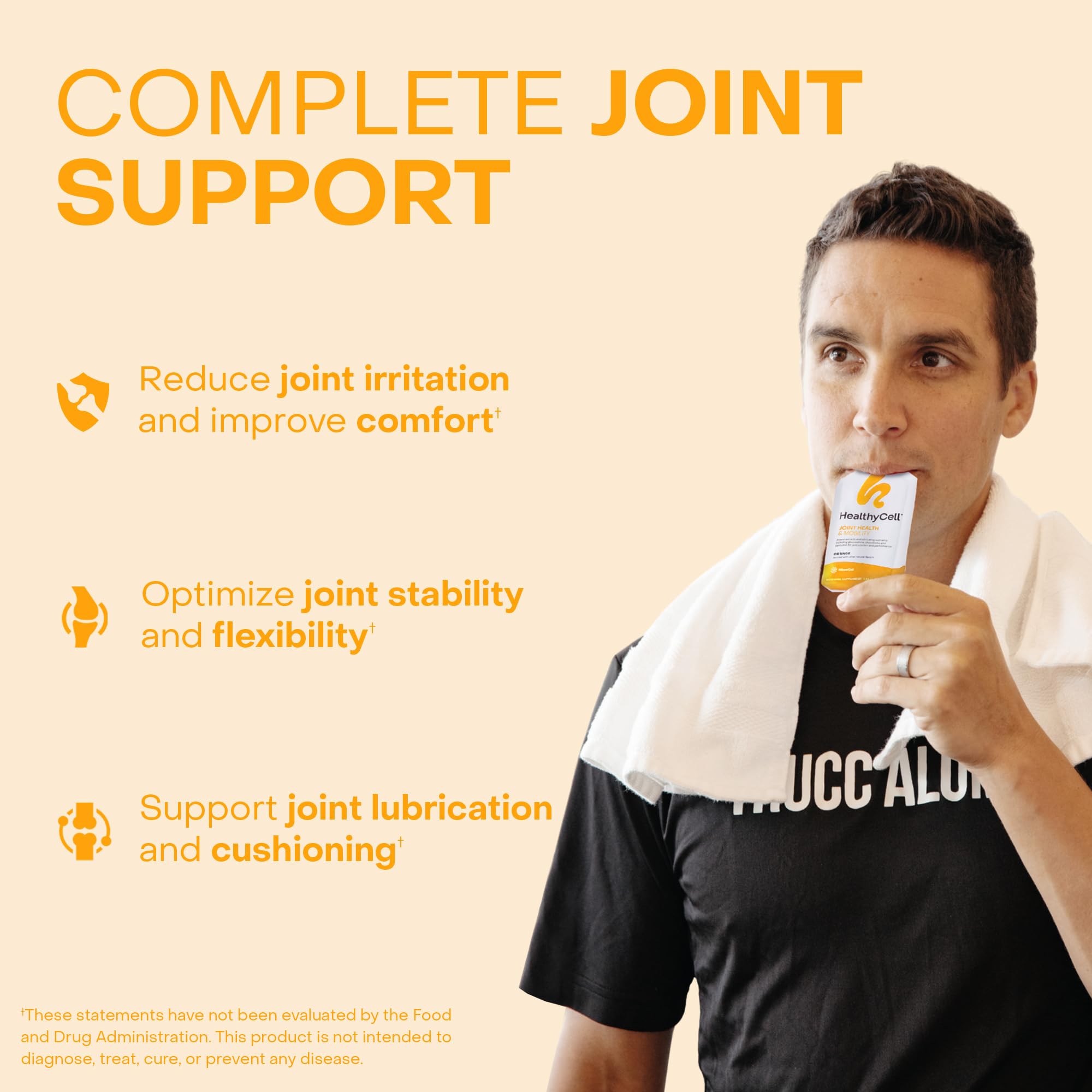 Healthycell Joint Health & Mobility Daily Liquid Supplement - Joint Support Supplement, Inflammation Response, Cartilage & Flexibility with Curcumin, Glucosamine & Chondroitin - 30 Gel Packs - TrustMedUSA